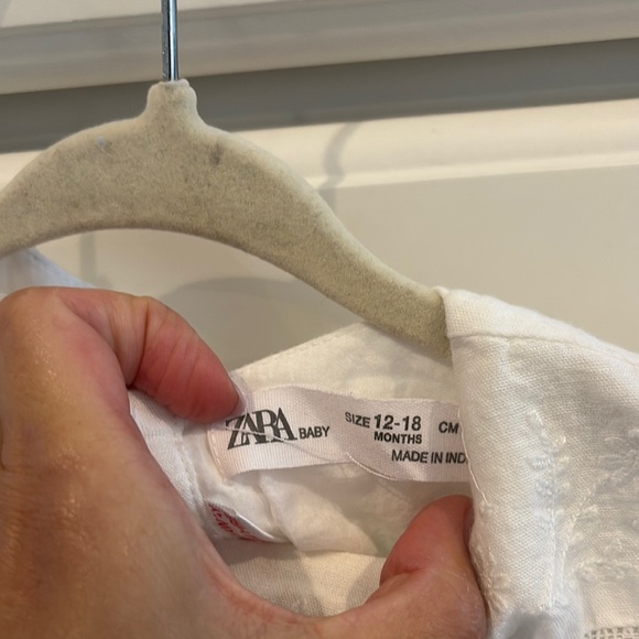 Zara White Embroidered Baby Dress - Picture 2 of 3